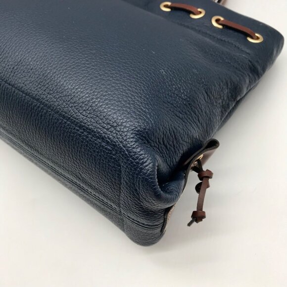 Dooney & Bourke Dark Blue Pebble Grain Tassel Tote - Picture 8 of 11